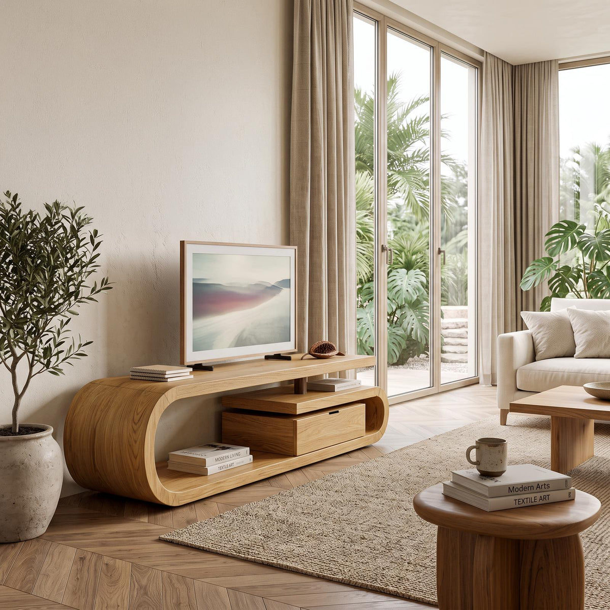 Handcrafted TV Cabinet For Living Room Media Use