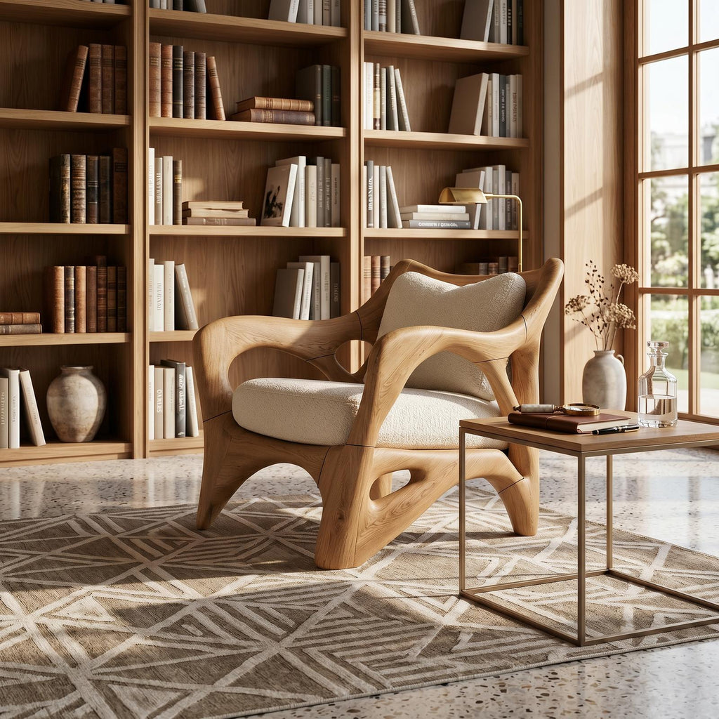 Modern Sculptural Lounge Chair for Sophisticated Wine Room Interiors SILDTTRCHR023