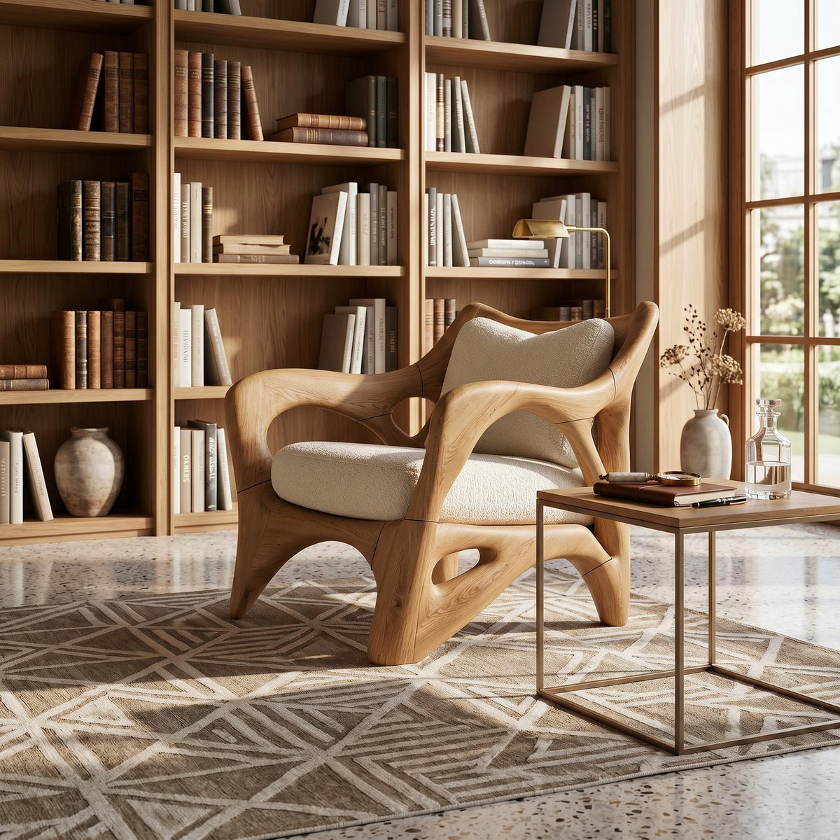 Modern Sculptural Lounge Chair for Sophisticated Wine Room Interiors SILDTTRCHR023