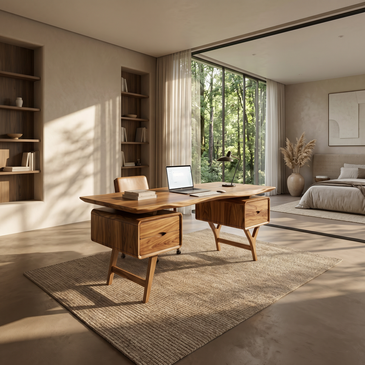 Organic Live Edge Executive Desk Coastal Office