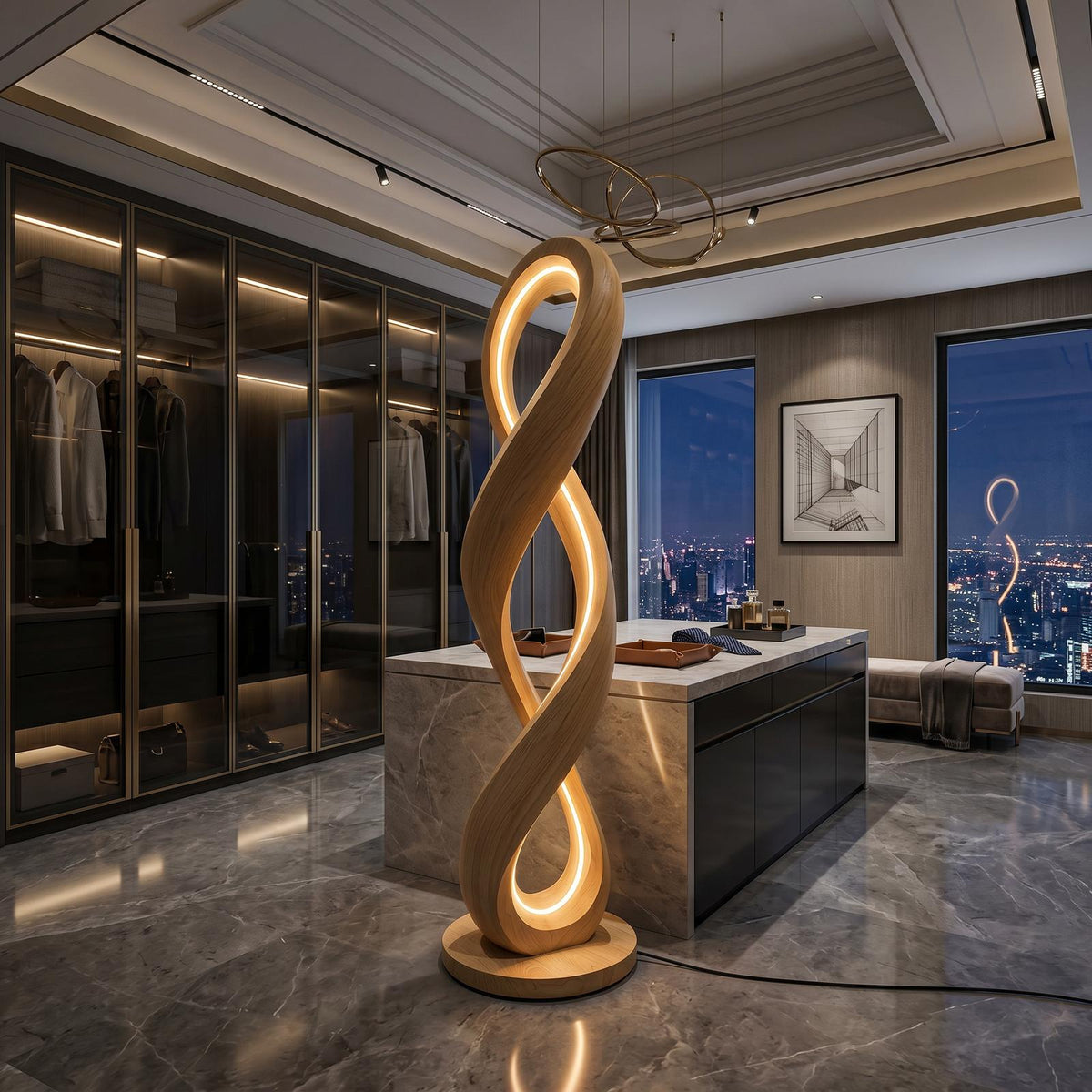 Contemporary Infinity Lamp With Table For Lounge SILDTTNLAM026