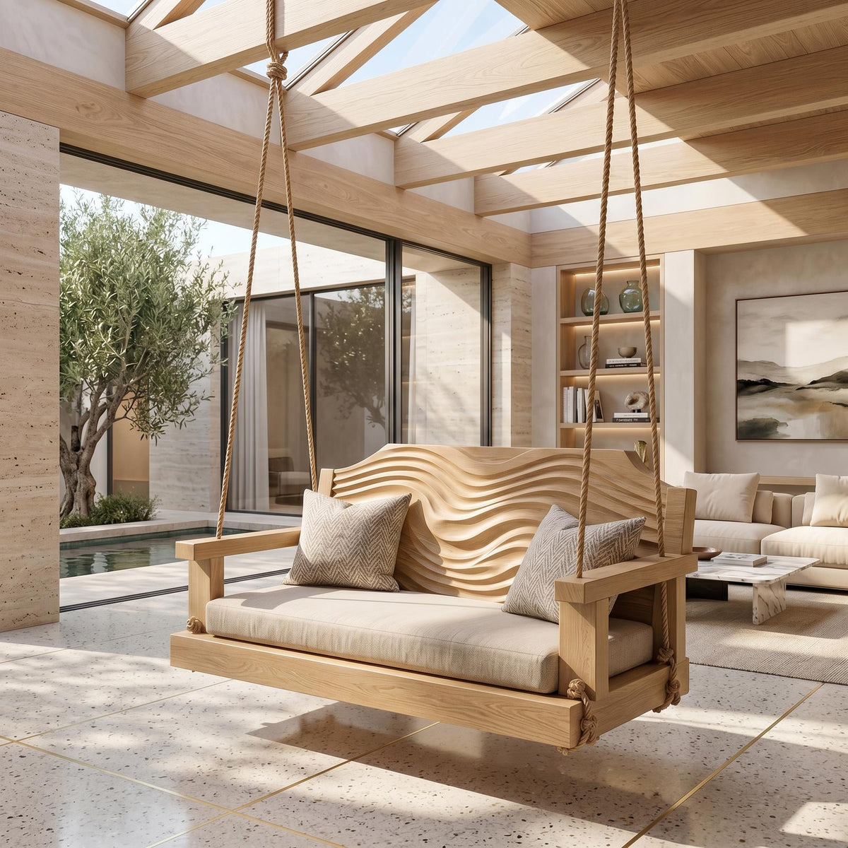 Contemporary Sculptural Back Indoor Swing Reading Corner Interior SILDTTNSWI007