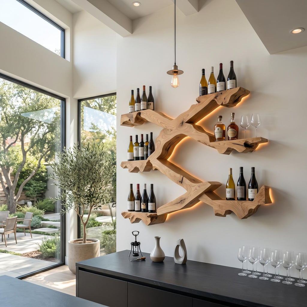 Rustic Wine Stand For Kitchen Vintage Organizer Shelf