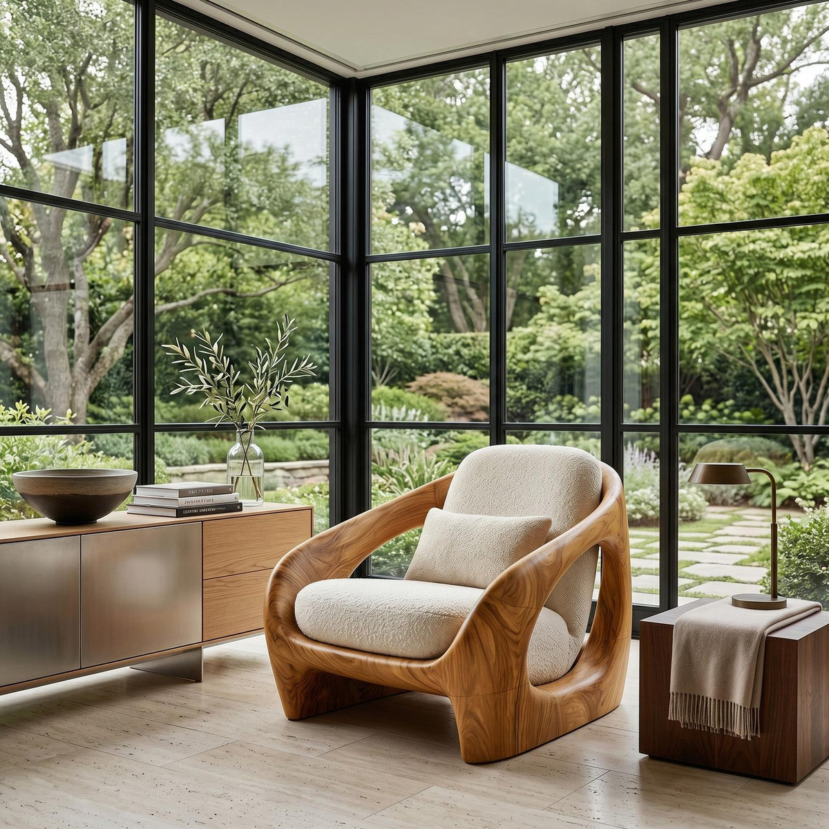 Minimalist Wooden Armchair For Contemporary Home