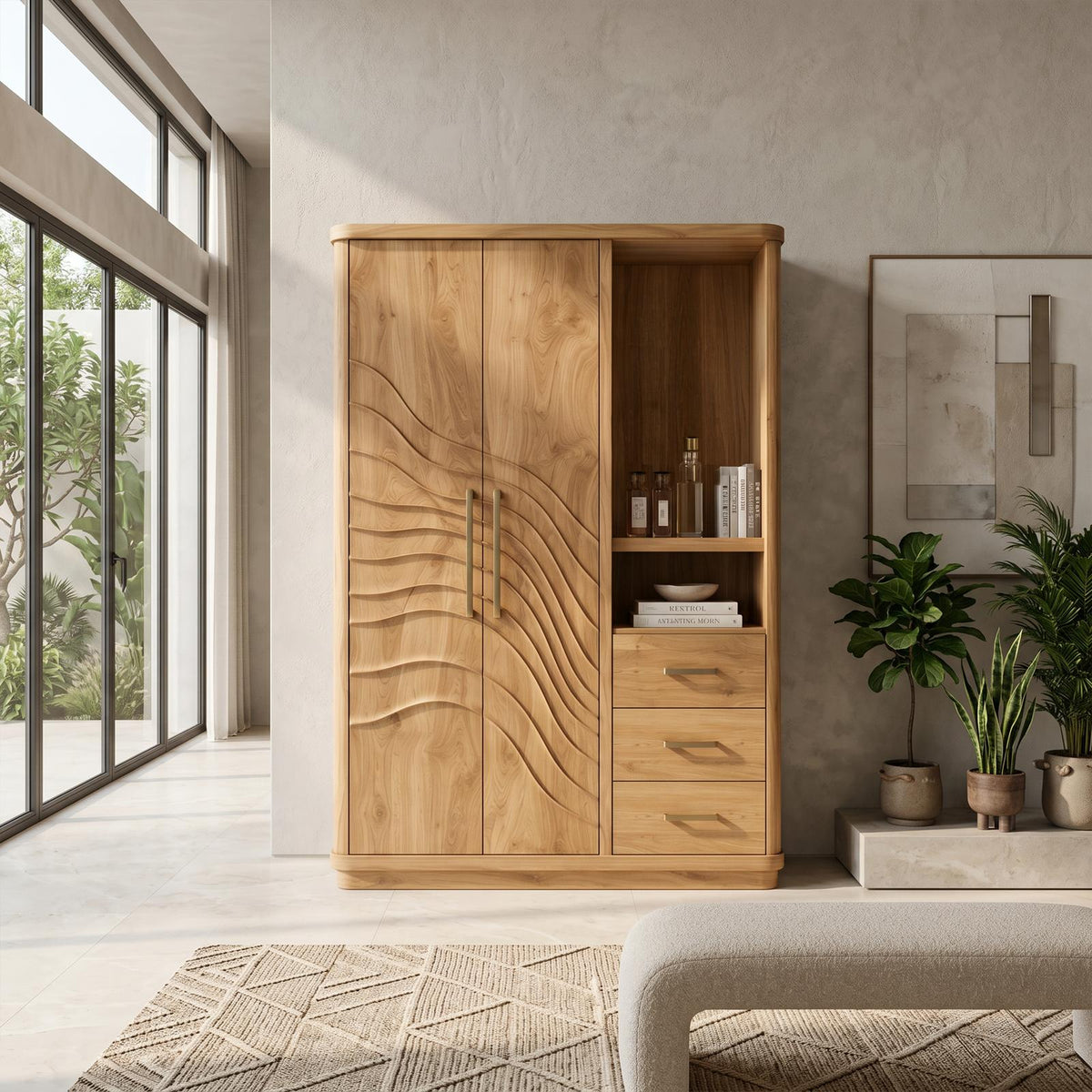 Modern Artistic Form Armoire For Open Lounge Bedroom SILDTTNWDE005