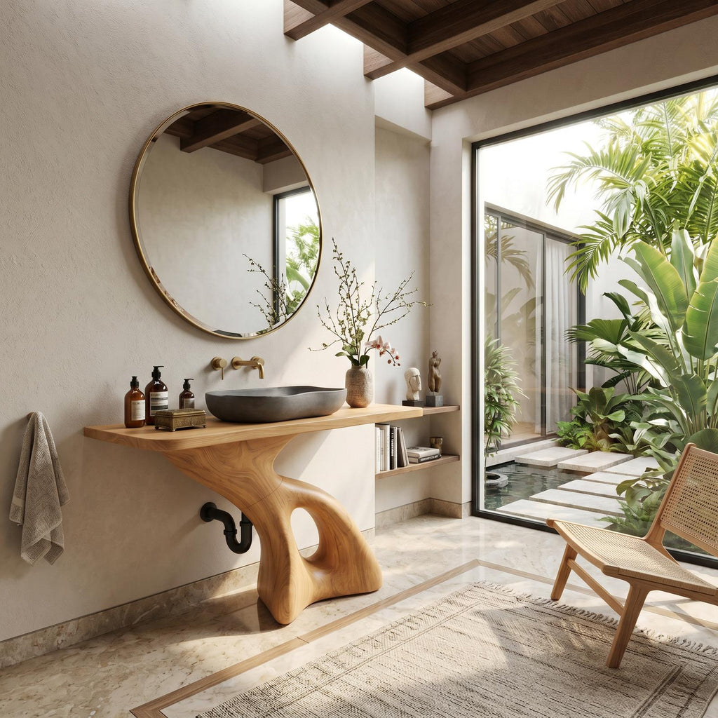 Rustic Solid Vanity For Vintage Bathroom Styling SILDTTNBRV009