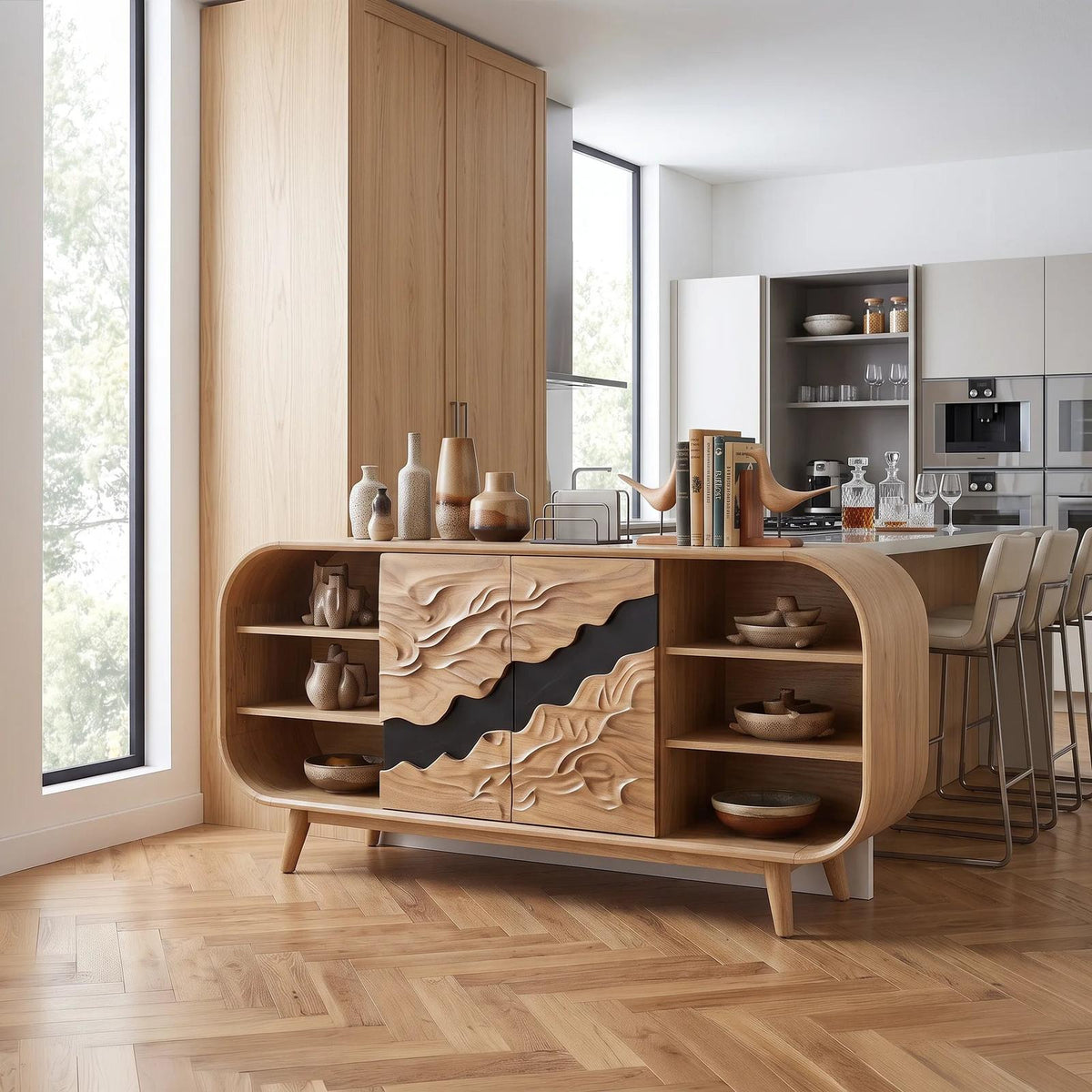 Handcrafted Sideboard Buffet Cabinet Modern Kitchen
