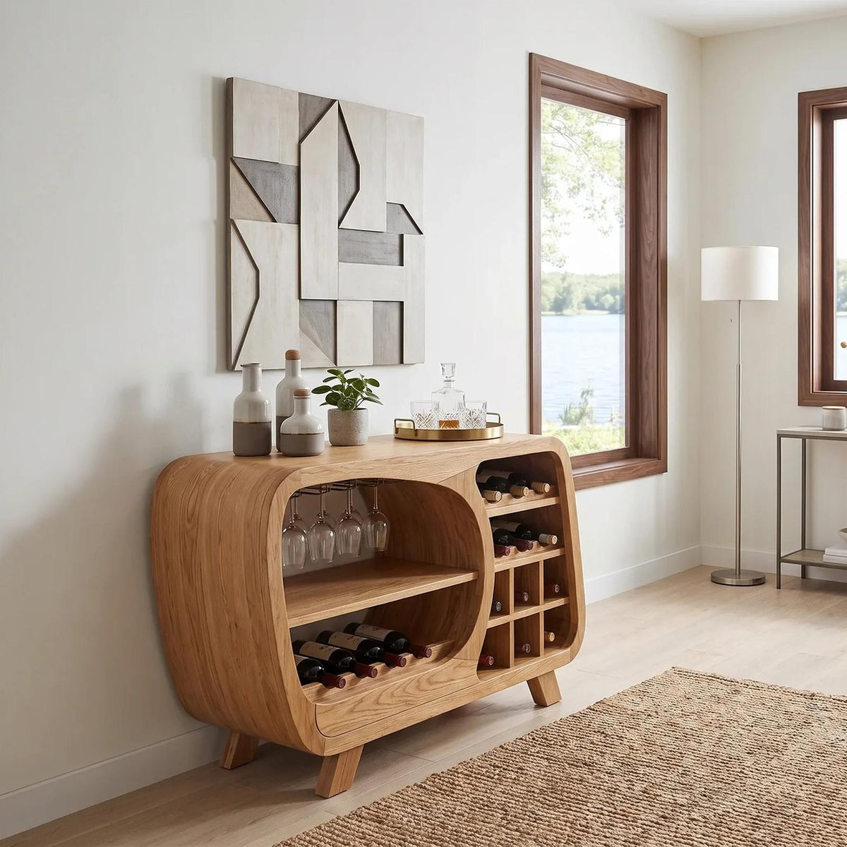 Mid Century Wine Storage Cabinet Modern Kitchen