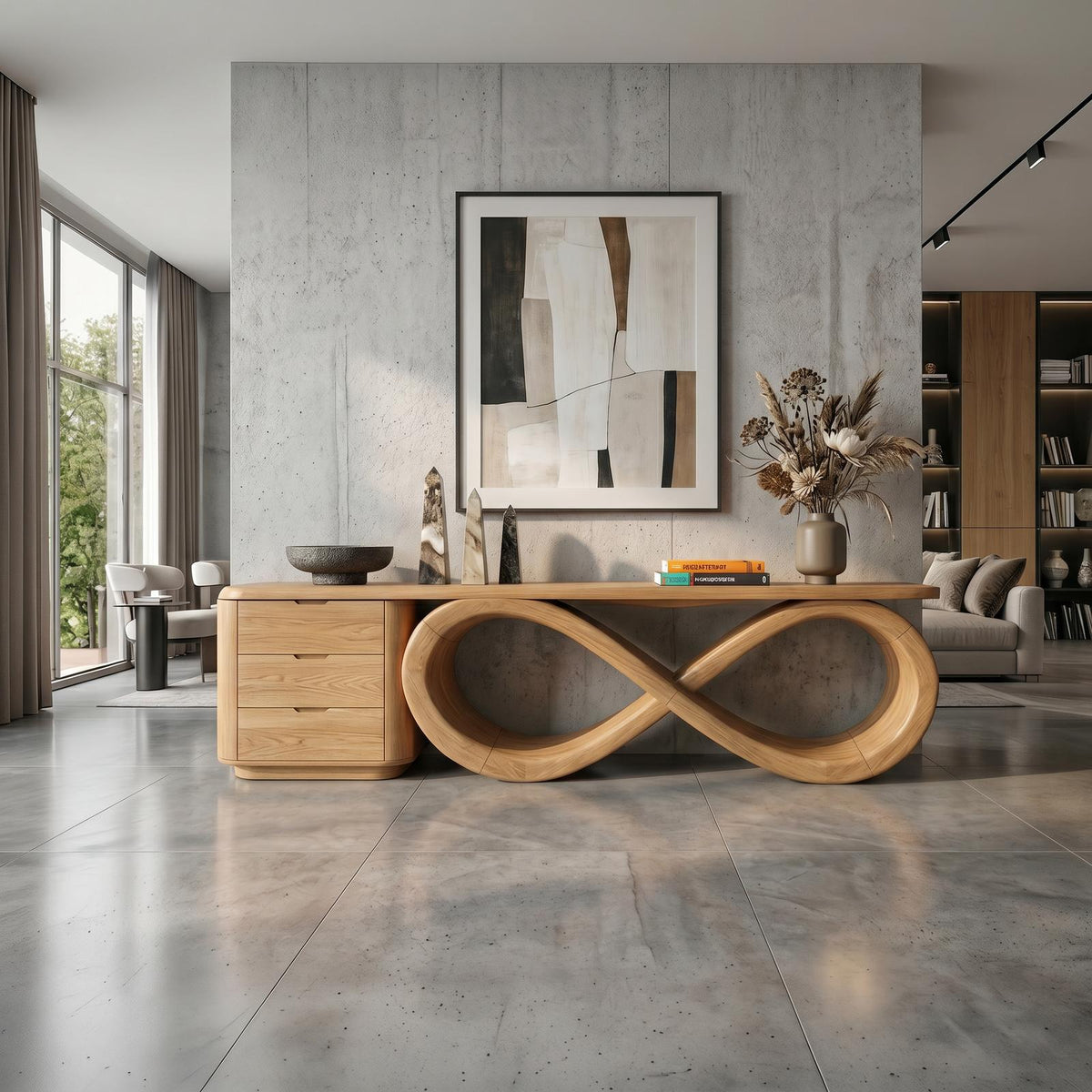 Modern Black Tree Console Table Luxury Residence