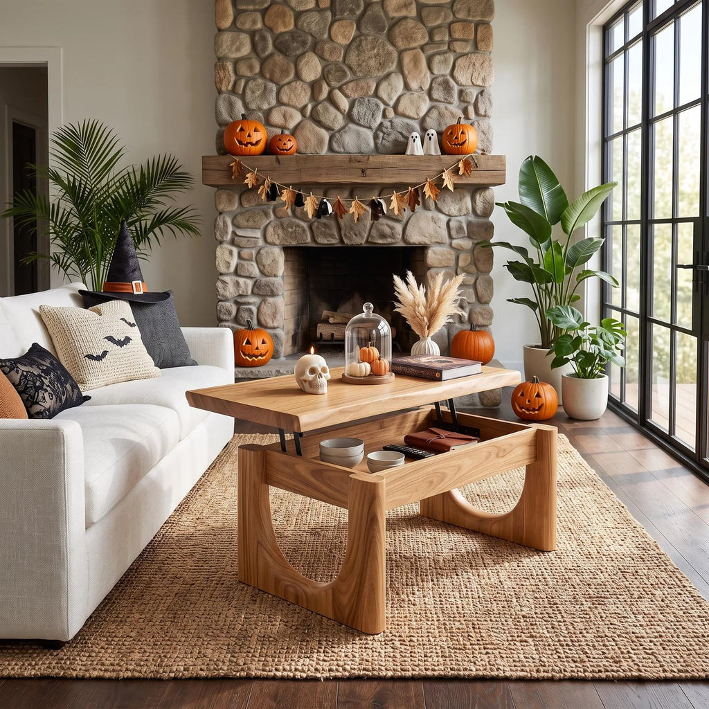 Farmhouse Halloween Lift Top Coffee Table Country Cottage