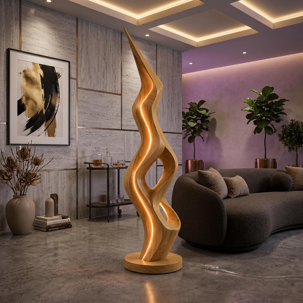 Organic Twin Ribbon Lamp For Living Room