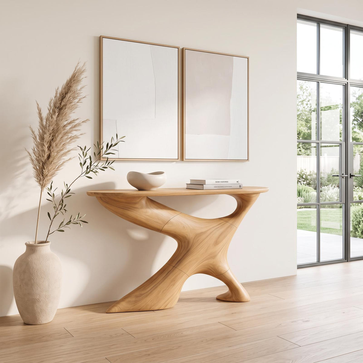 Handcrafted Solid Wood Foyer Table, Entryway Hallway Console Table Accent Furniture Decor