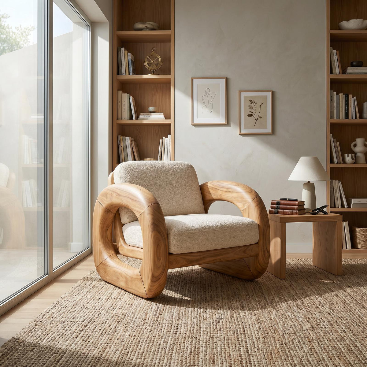 Coastal Contemporary Curved Accent Chair Ocean View Bedroom SILDTTRCHR002