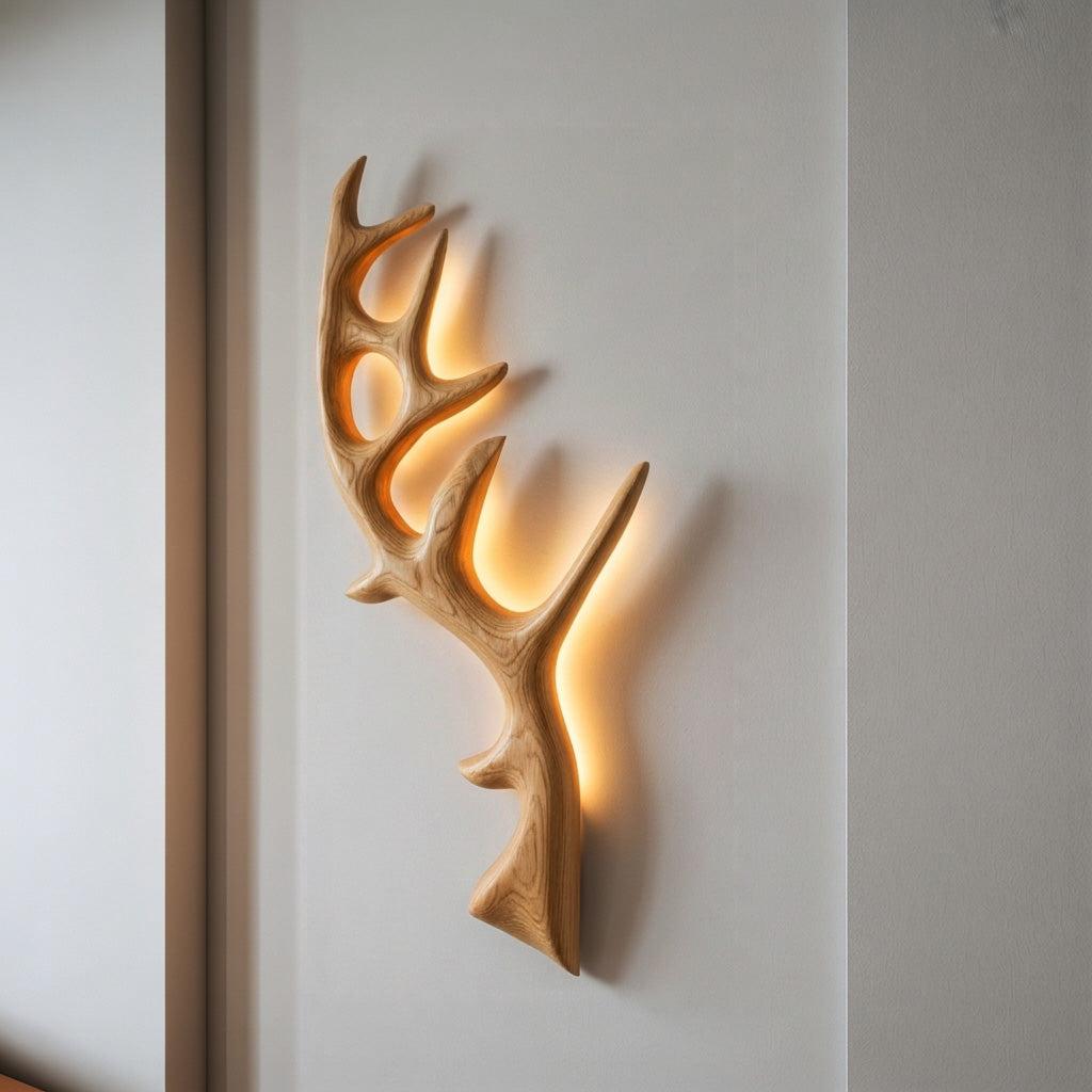 Minimalist Natural Wood Tree Wall Lamp, Nature-Inspired LED Branch Wall Sconce for Bedroom Decor, Model