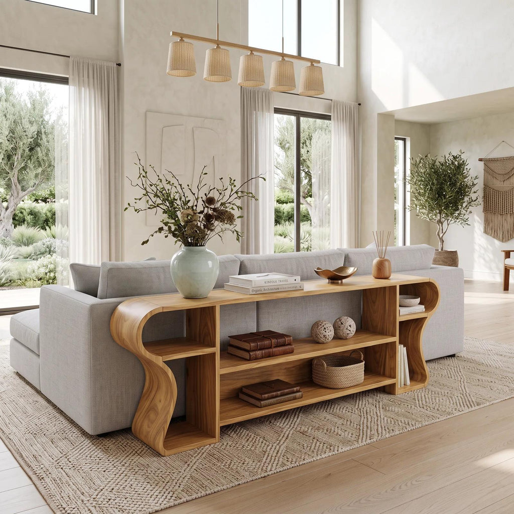 Contemporary Display Console Table For Living Area SILDTTNCS174