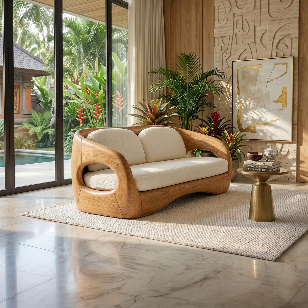 Tropical Modern Wooden Sofa For Resort Style Living Space