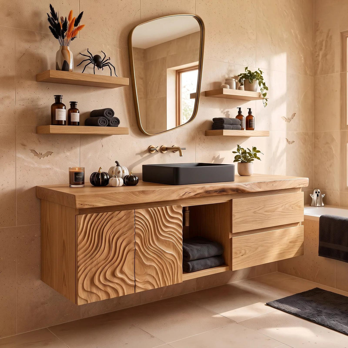 Contemporary Halloween Floating Bathroom Vanity Urban Loft