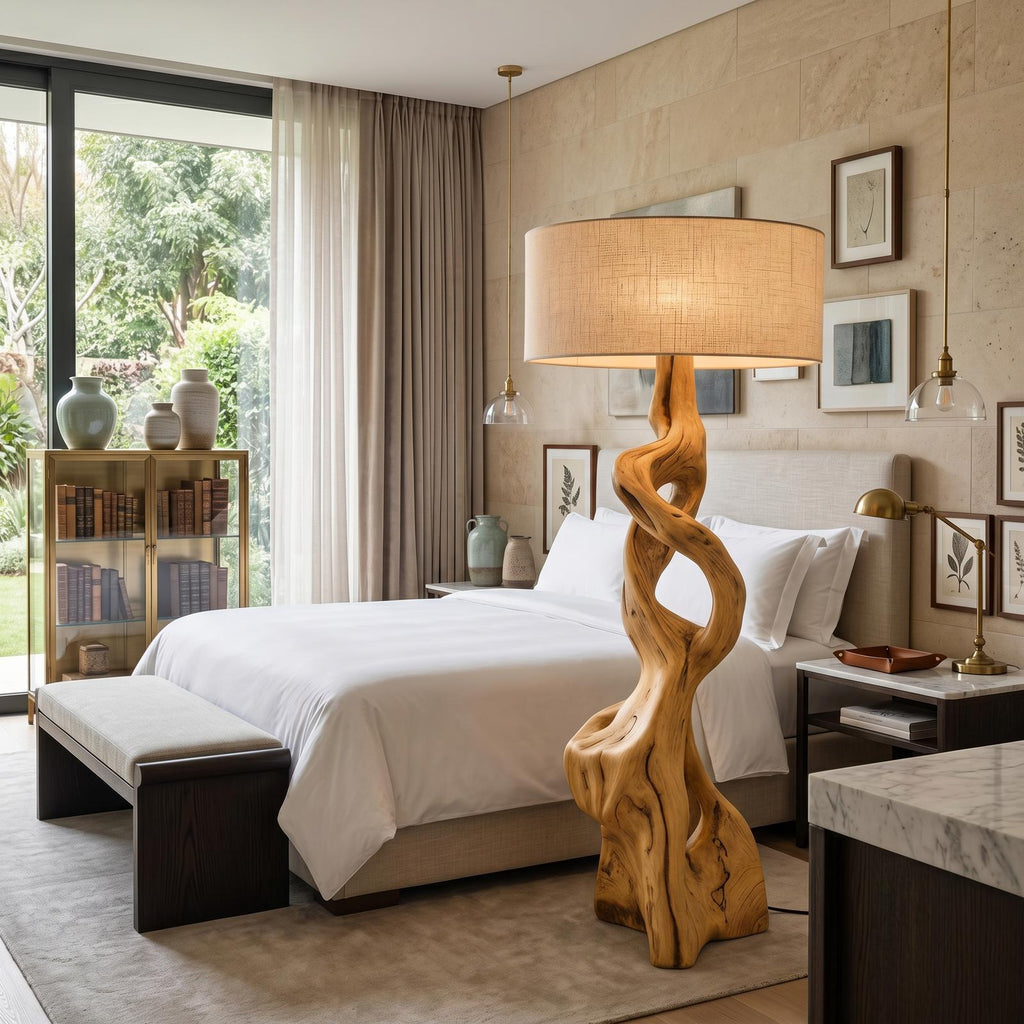 Artistic Carved Floor Lamp For Bedroom Or Living Room
