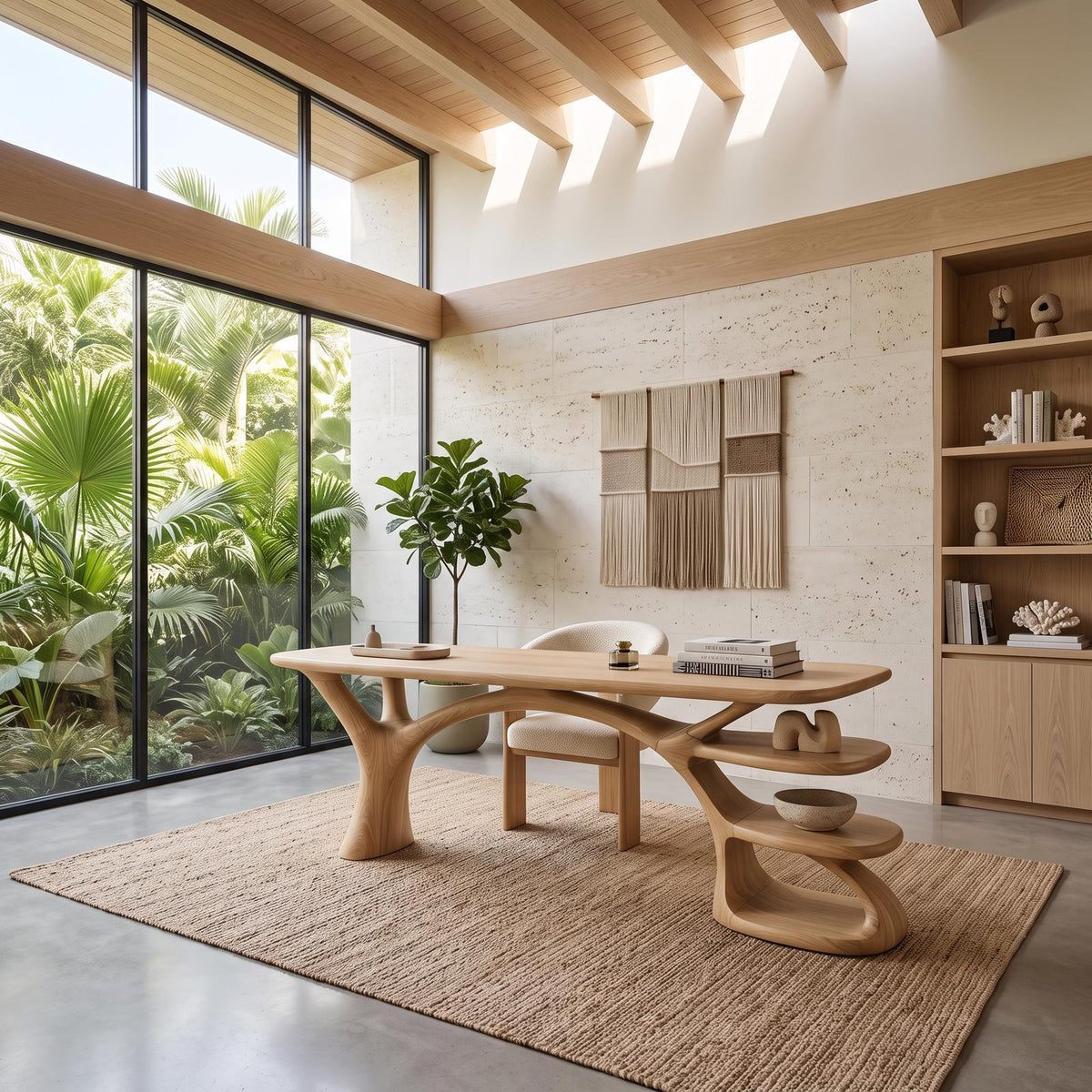 Modern Organic Form Study Desk Bedroom Workspace