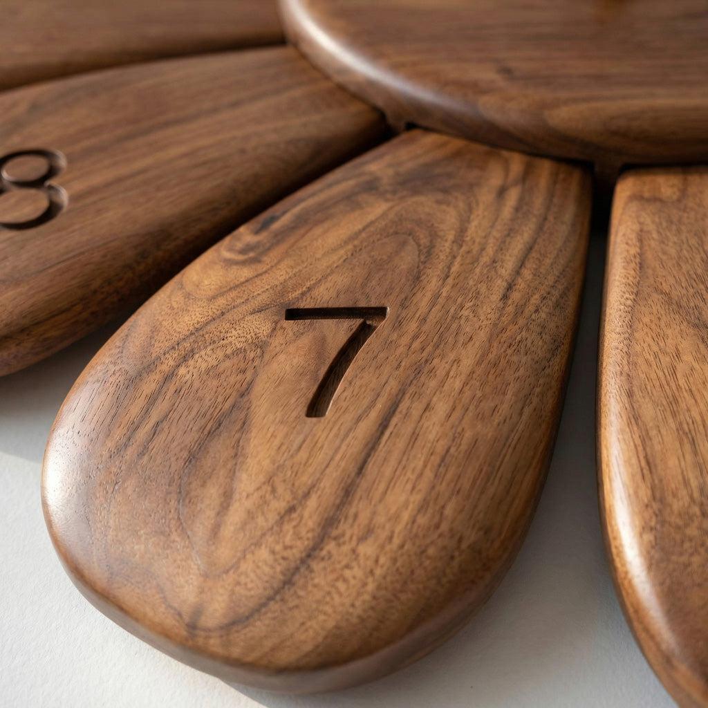 Handcrafted Wooden Wall Clock, Solid Wood Decorative Silent Timepiece for Modern Living Room Office