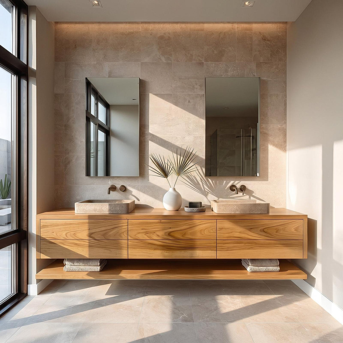 Contemporary Floating Bathroom Vanity With Multiple Drawers For Bathroom