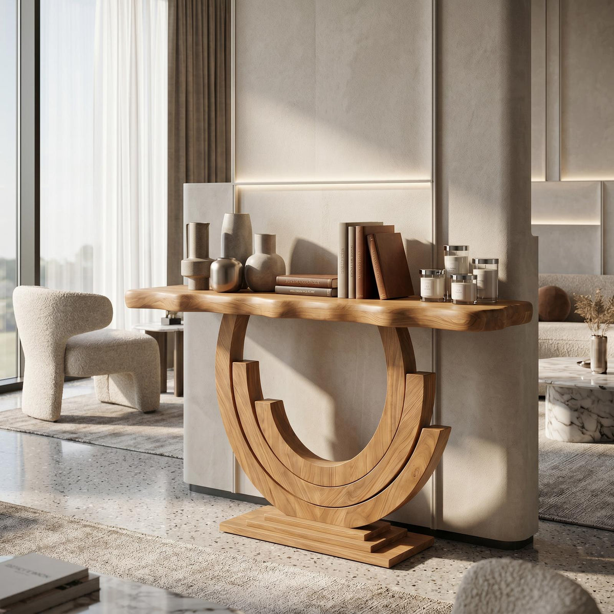 Luxury Infinity Console Table Designer Entryway
