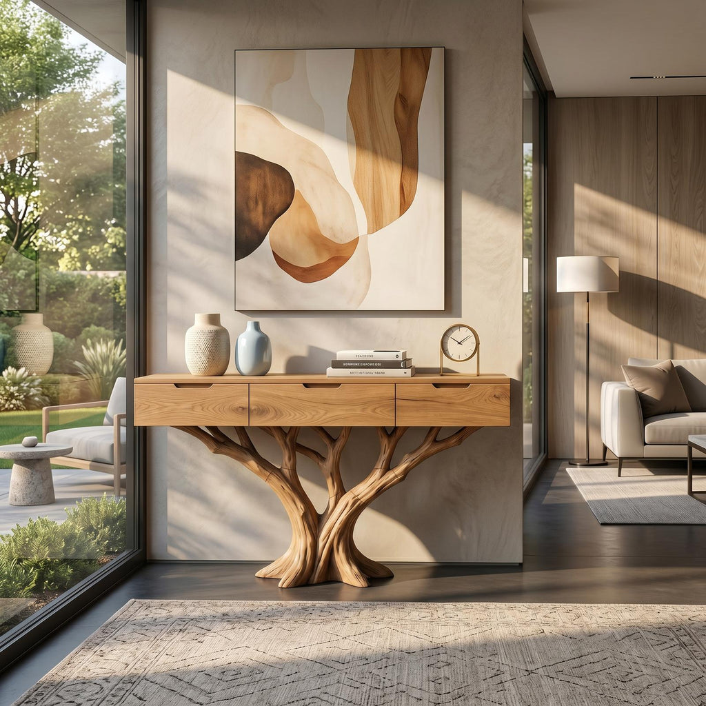 Industrial Tree Root Console Table Modern Loft