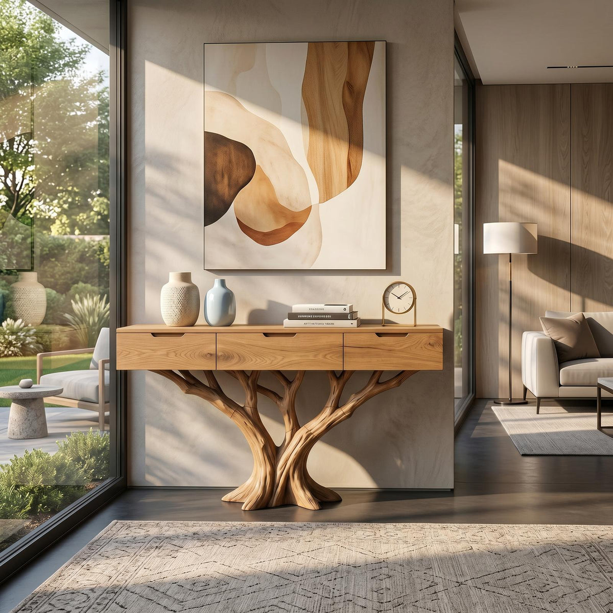 Industrial Tree Root Console Table Modern Loft