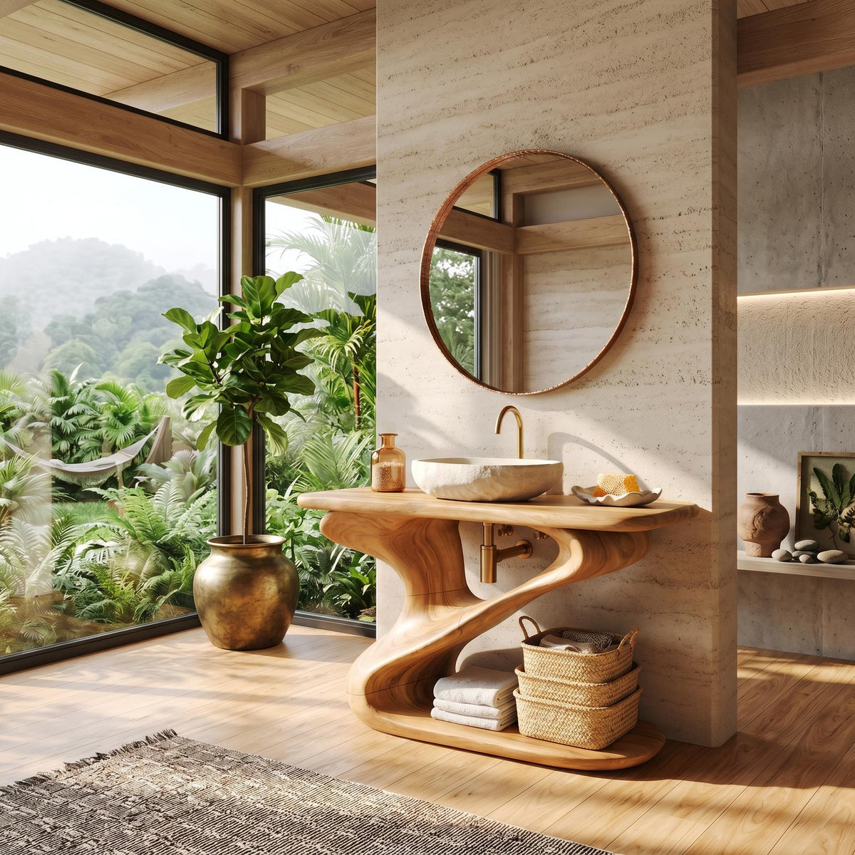 Rustic Live Edge Vanity For Natural Bathroom Design