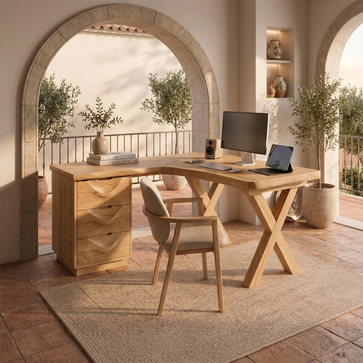 Contemporary Corner Executive Desk Home Office