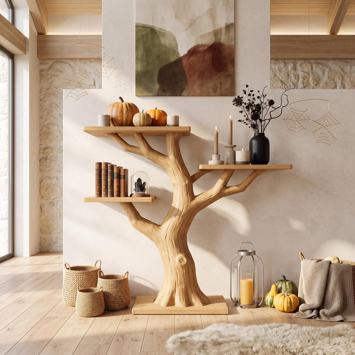 Organic Gnarled Branch Console For Vintage Halloween Furniture