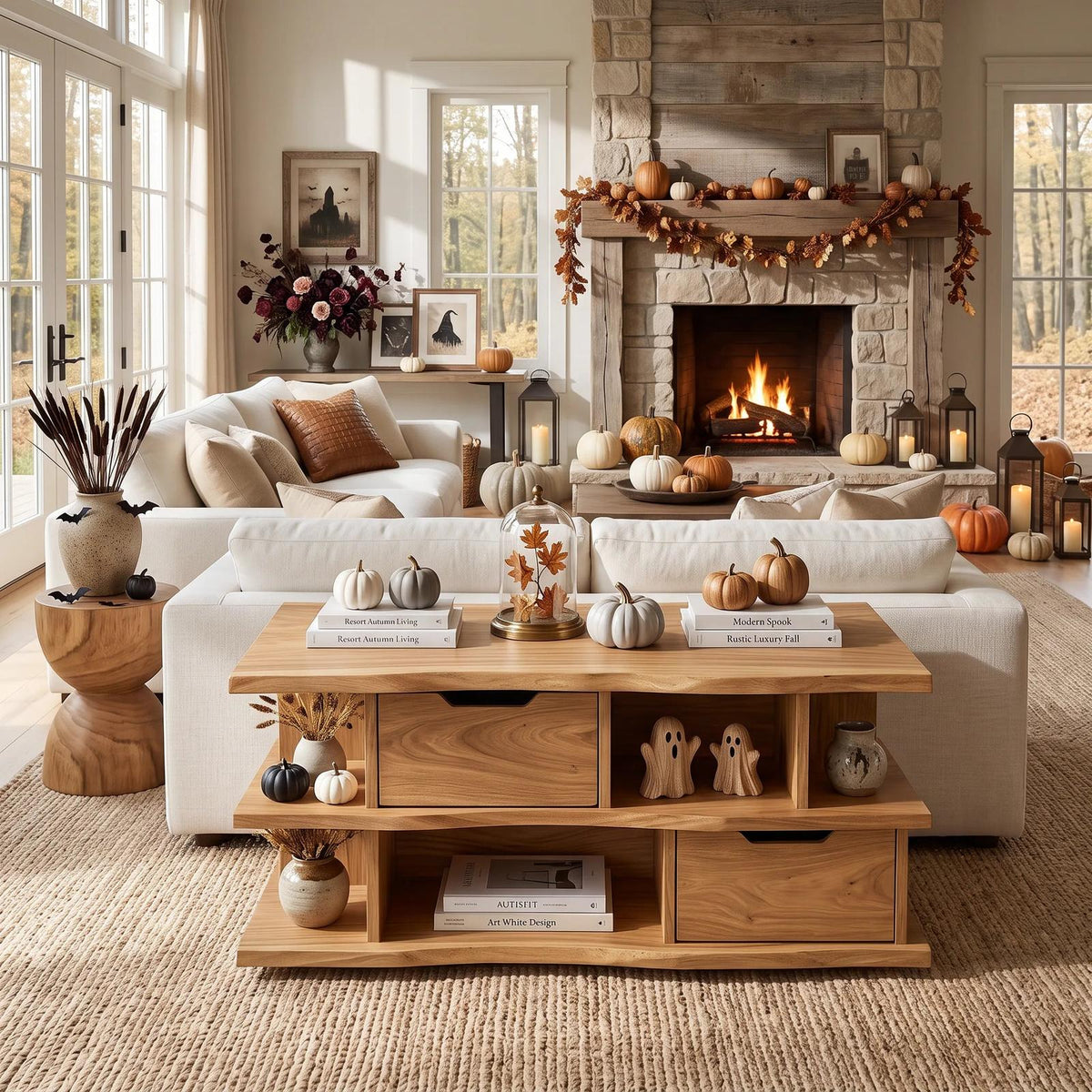 Mid Century Halloween Storage Coffee Table Great Room