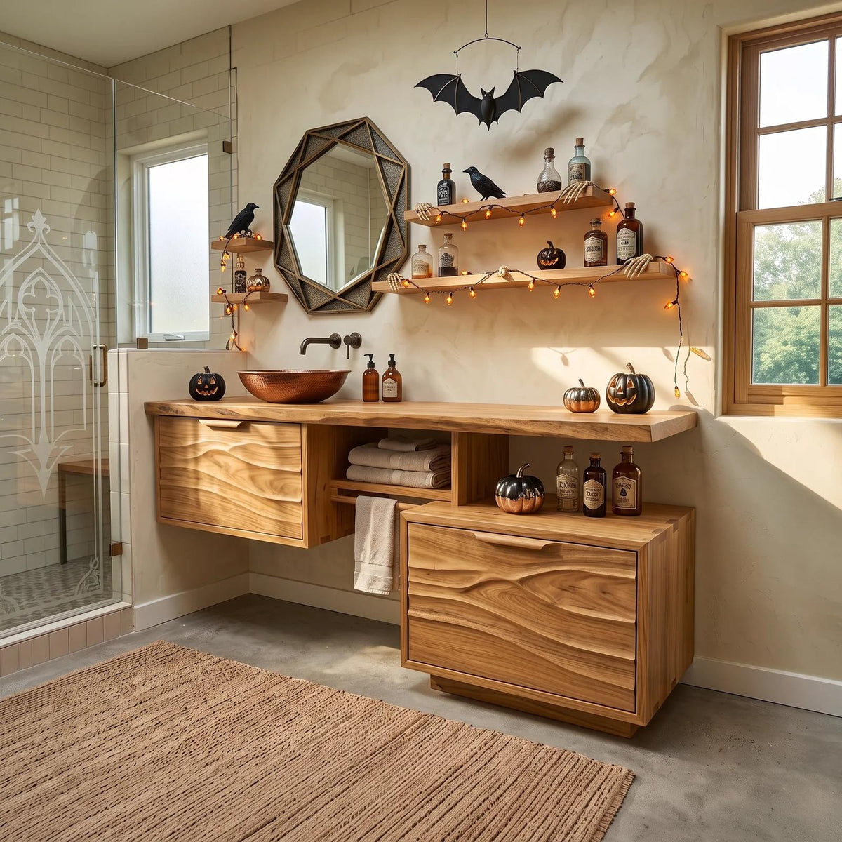 Mid Century Halloween Bathroom Vanity Luxury Ensuite