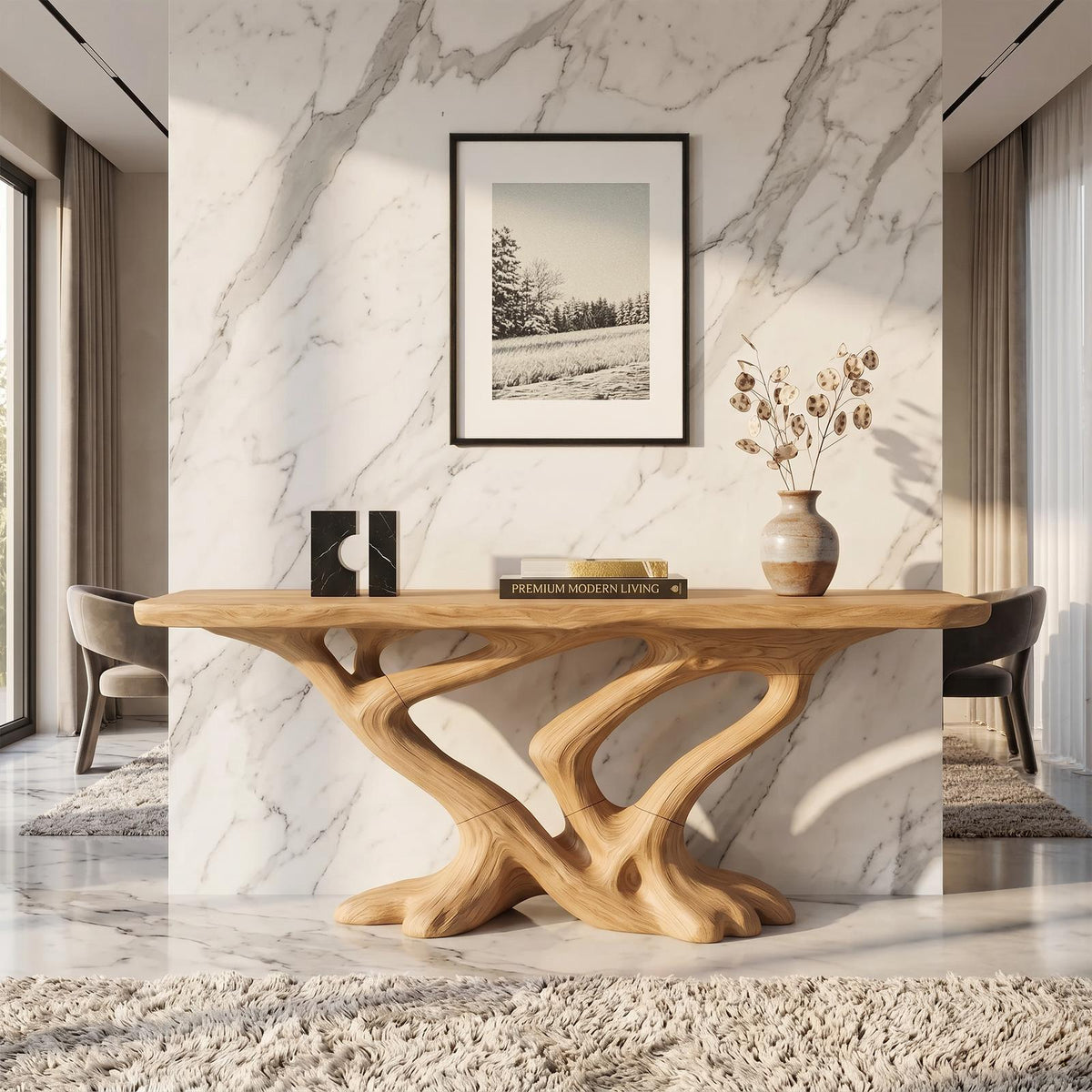 Contemporary Infinity Console Table Modern Entryway