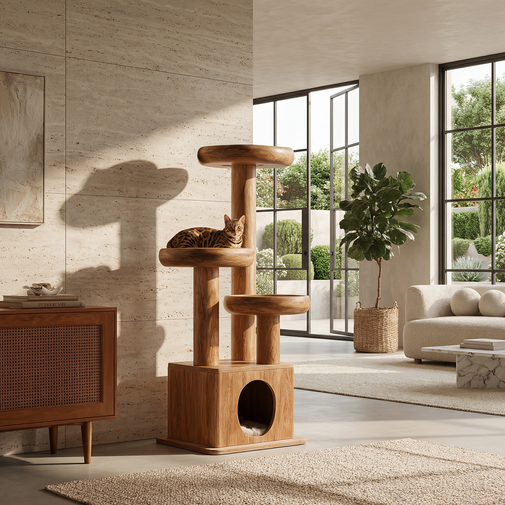 Modern Decorative Cat Tower For Living Room And Pet Lounge