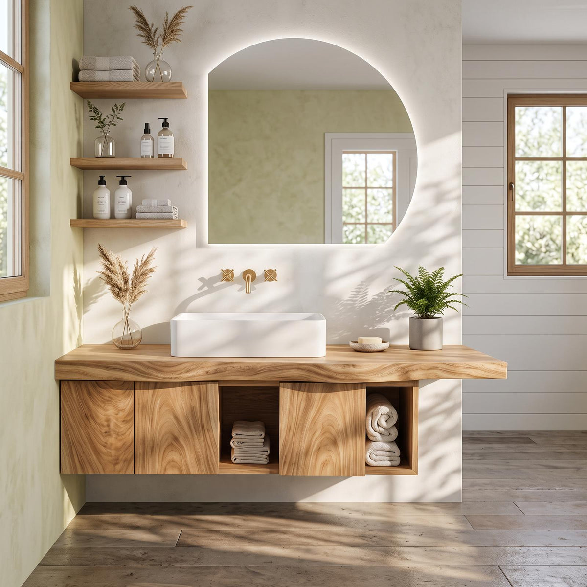 Mid Century Floating Vanity Wall Mounted For Bathroom SILDTTRBRV017