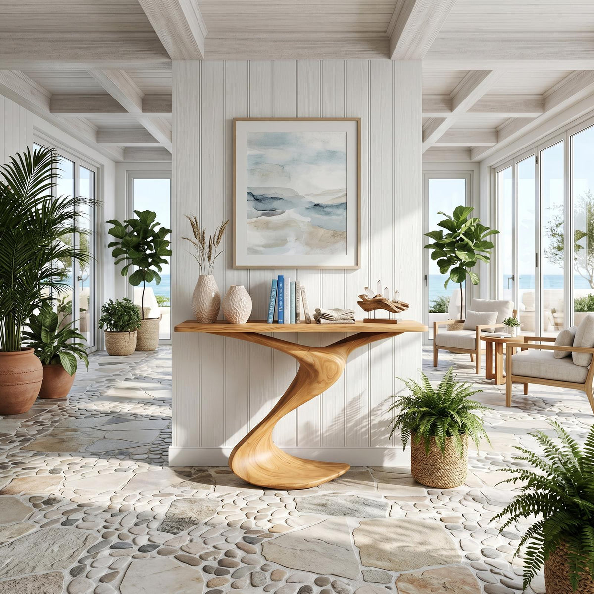 Rustic Console Table Entryway Design