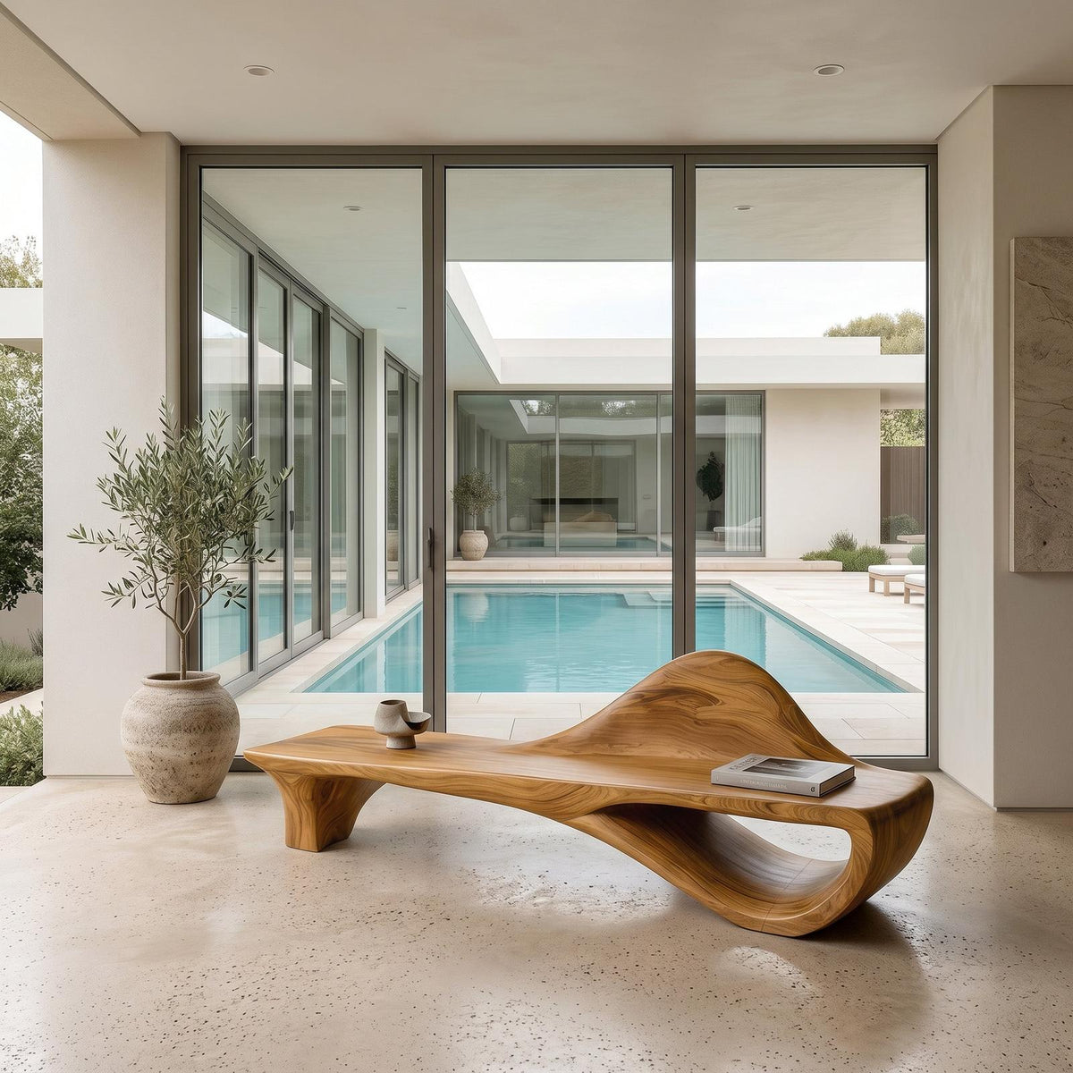 Luxury Curved Backrest Bench For Hallway