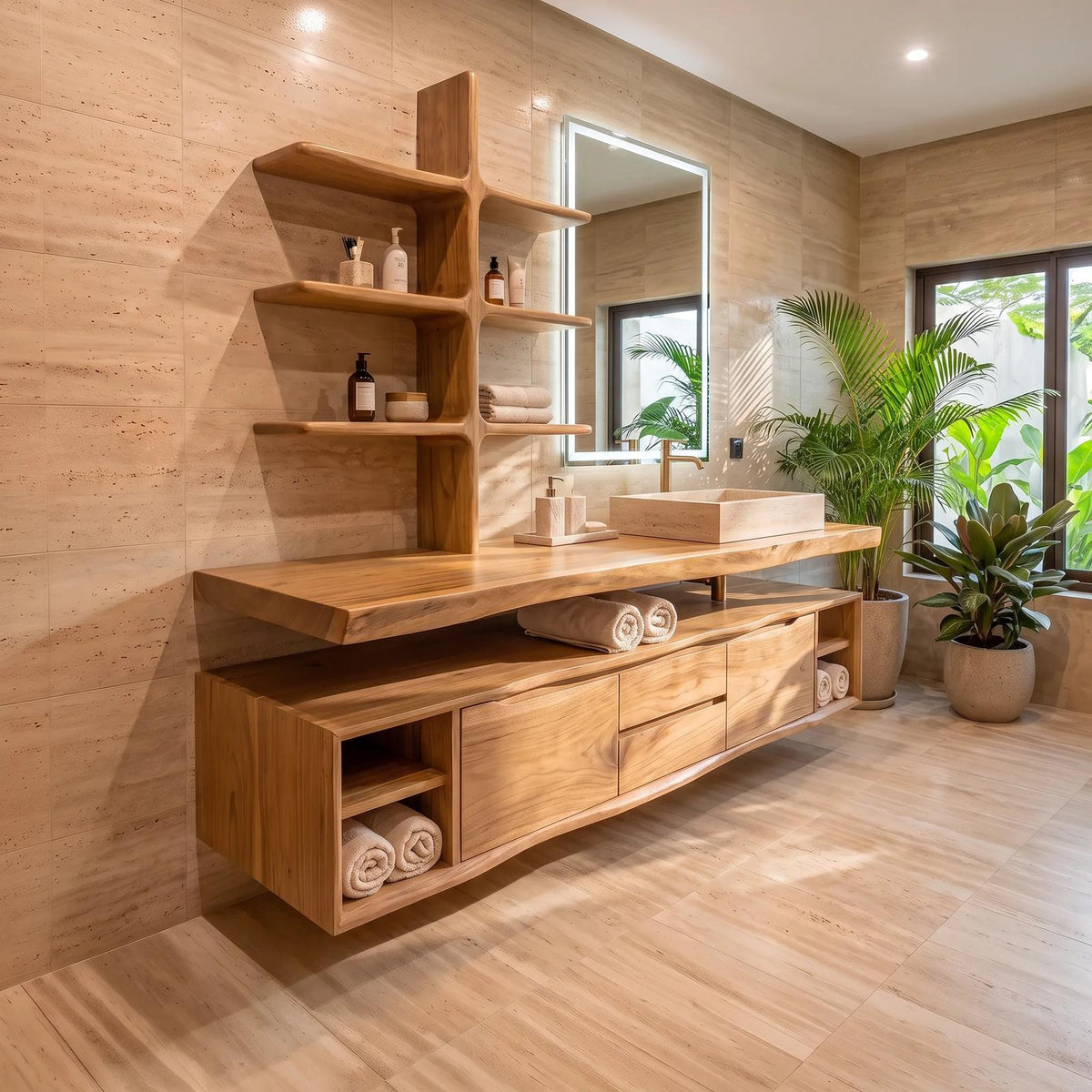 Contemporary Wall Mounted Bathroom Vanity Wellness Suite
