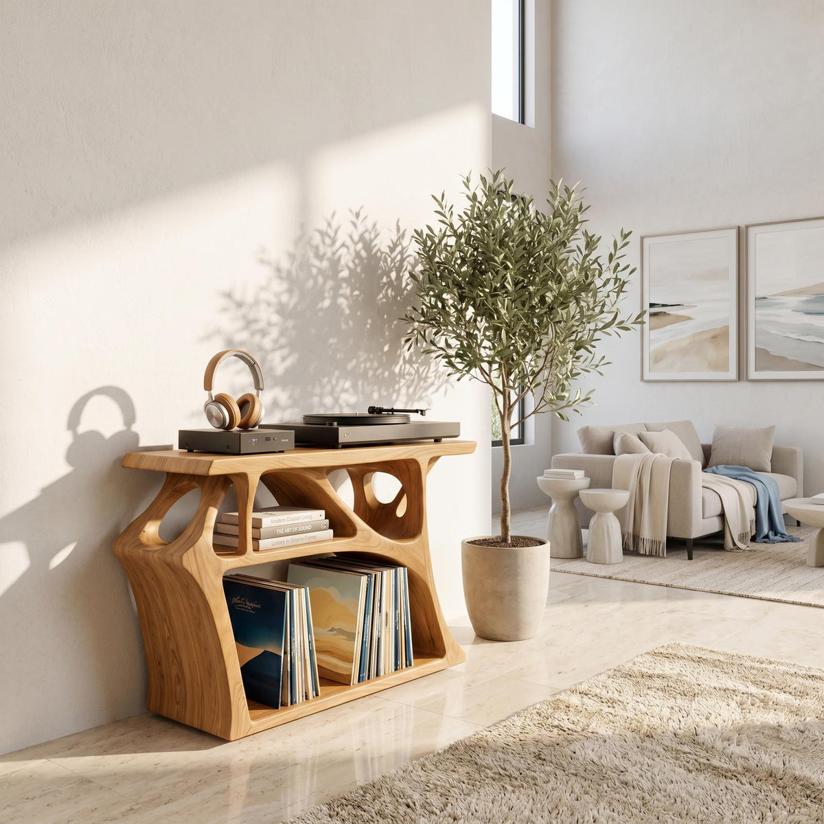 Mid Century Record Stand Living Room Decor Essential