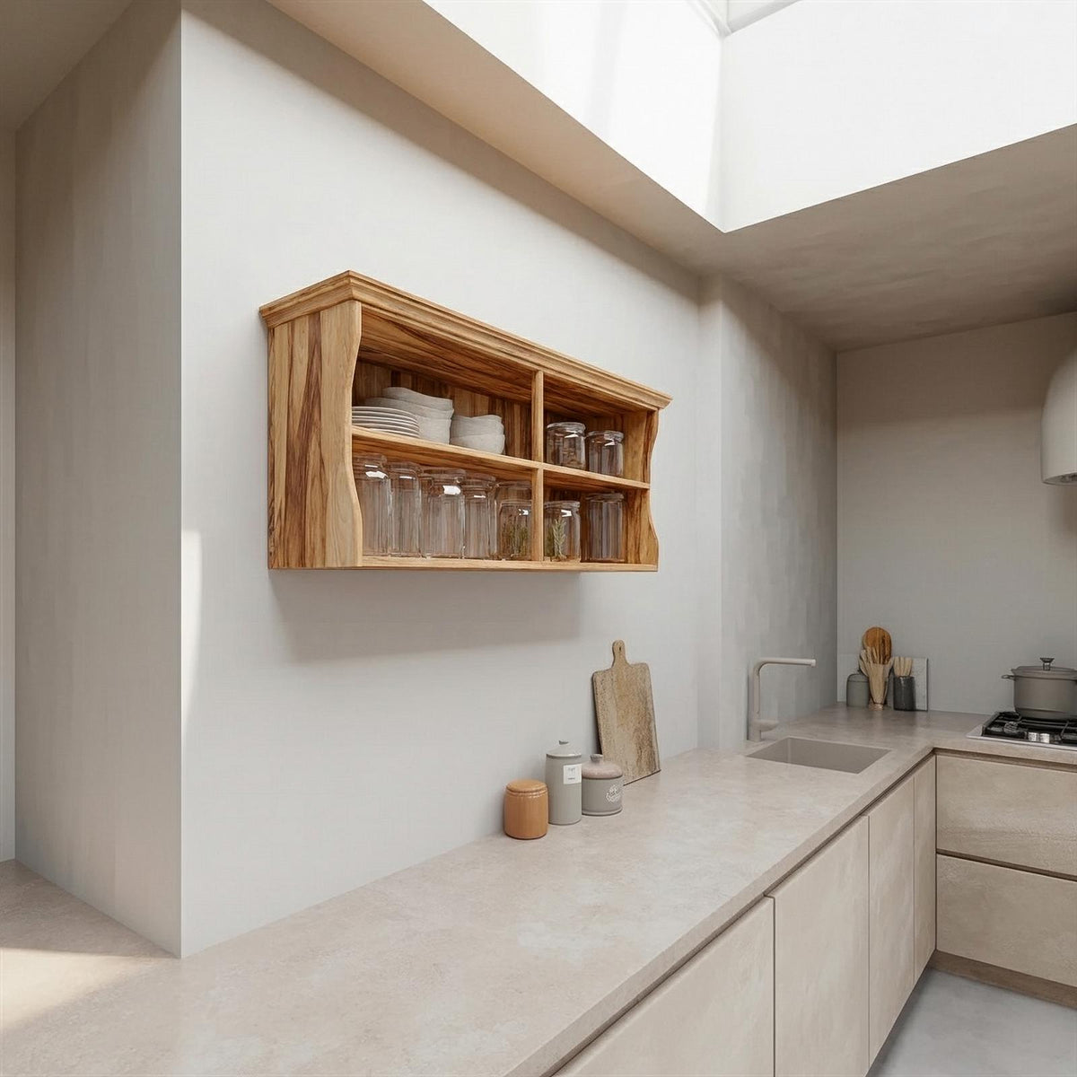 Rustic Kitchen Wall Cabinet For Cooking Or Storage Area
