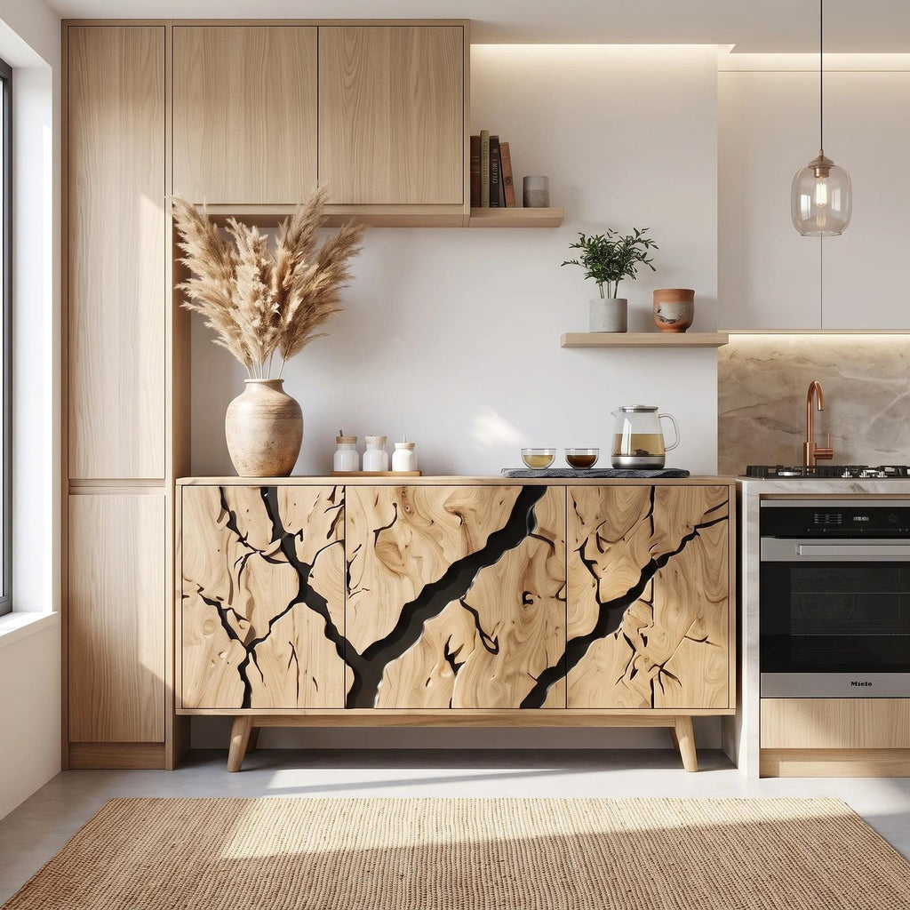 Contemporary Carved Sideboard Cabinet Entryway