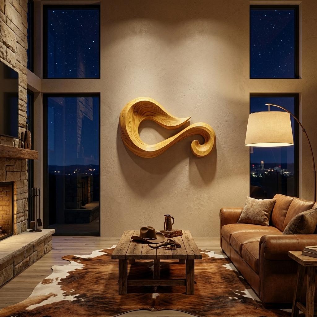 Organic Shape Wooden Wall Art For Entryway or Hallway Decor