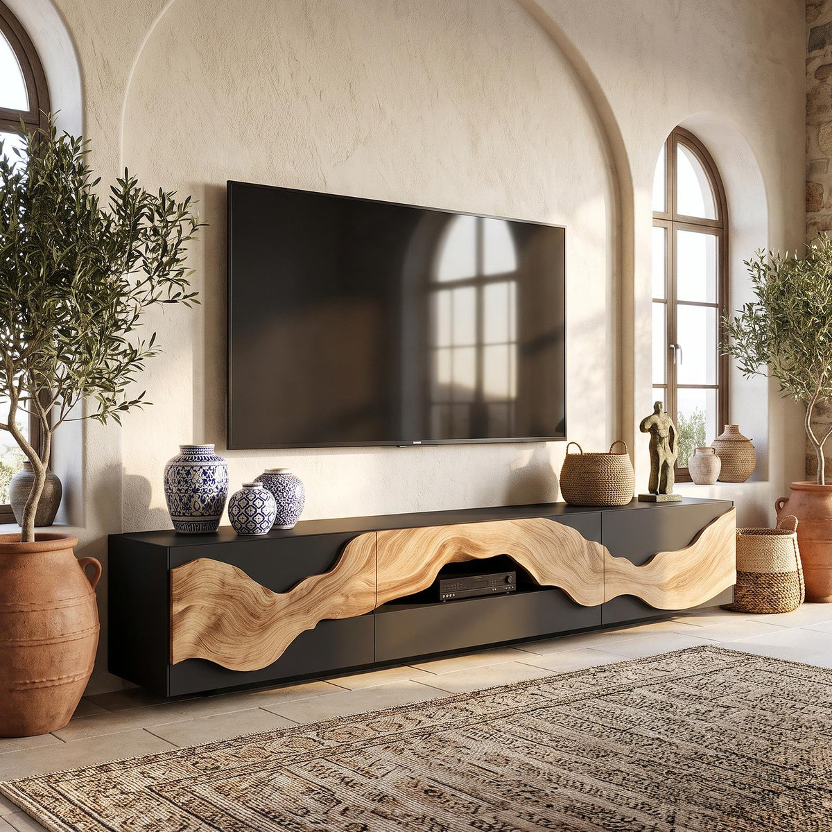 Farmhouse TV Console For Living Room Furniture Decor