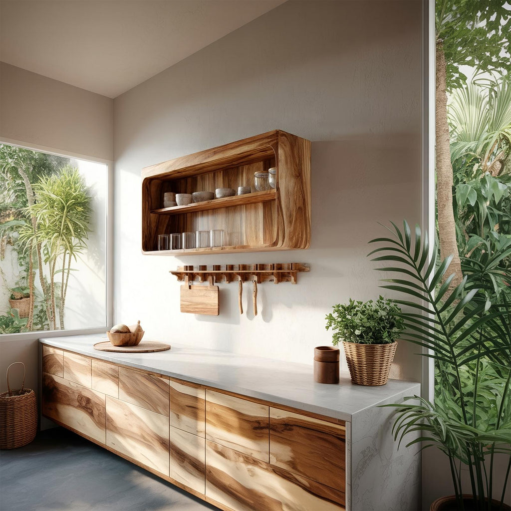 Rustic Wall Display Cabinet For Kitchen Or Dining Area