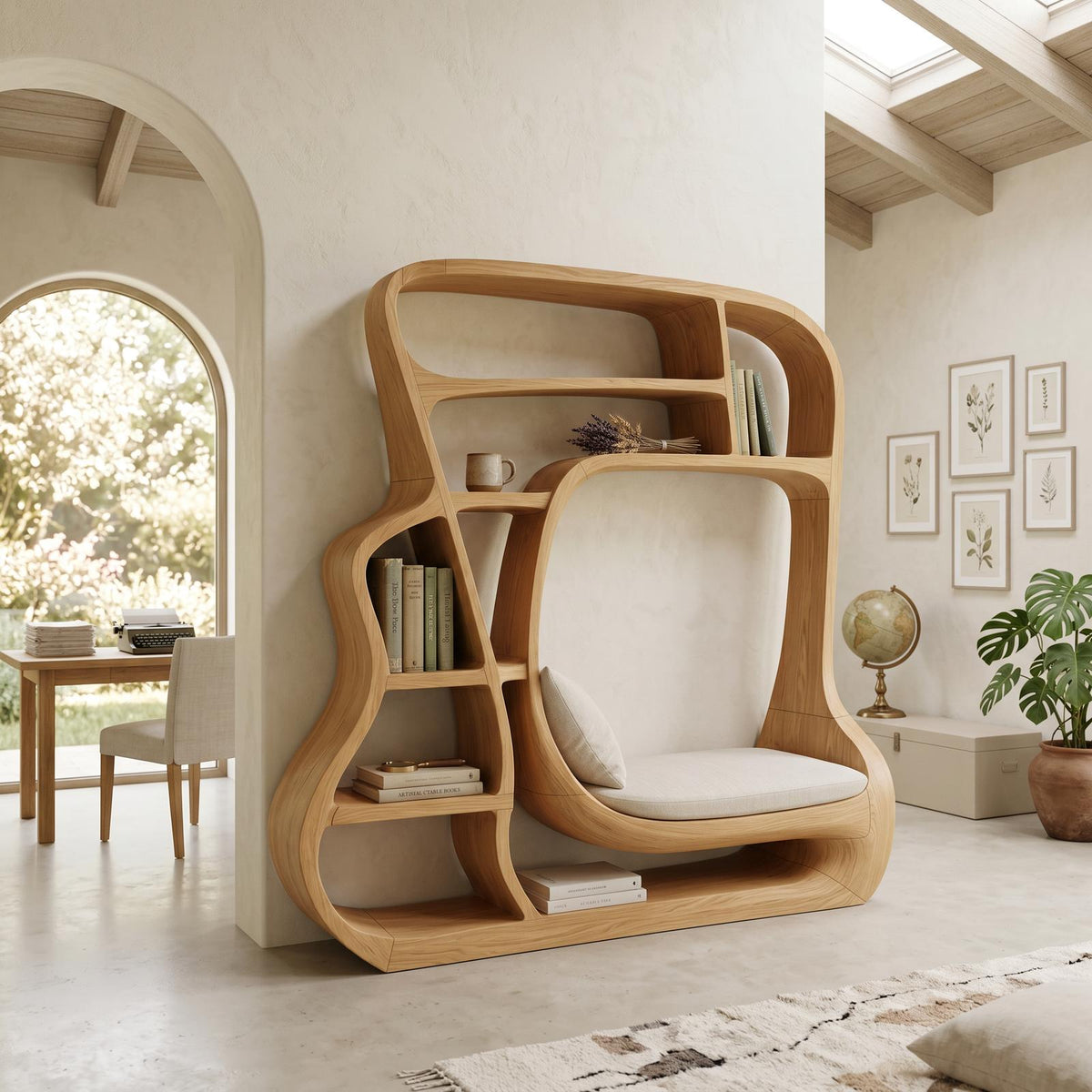 Minimalist Storage Bookcase For Modern Bedroom Interior