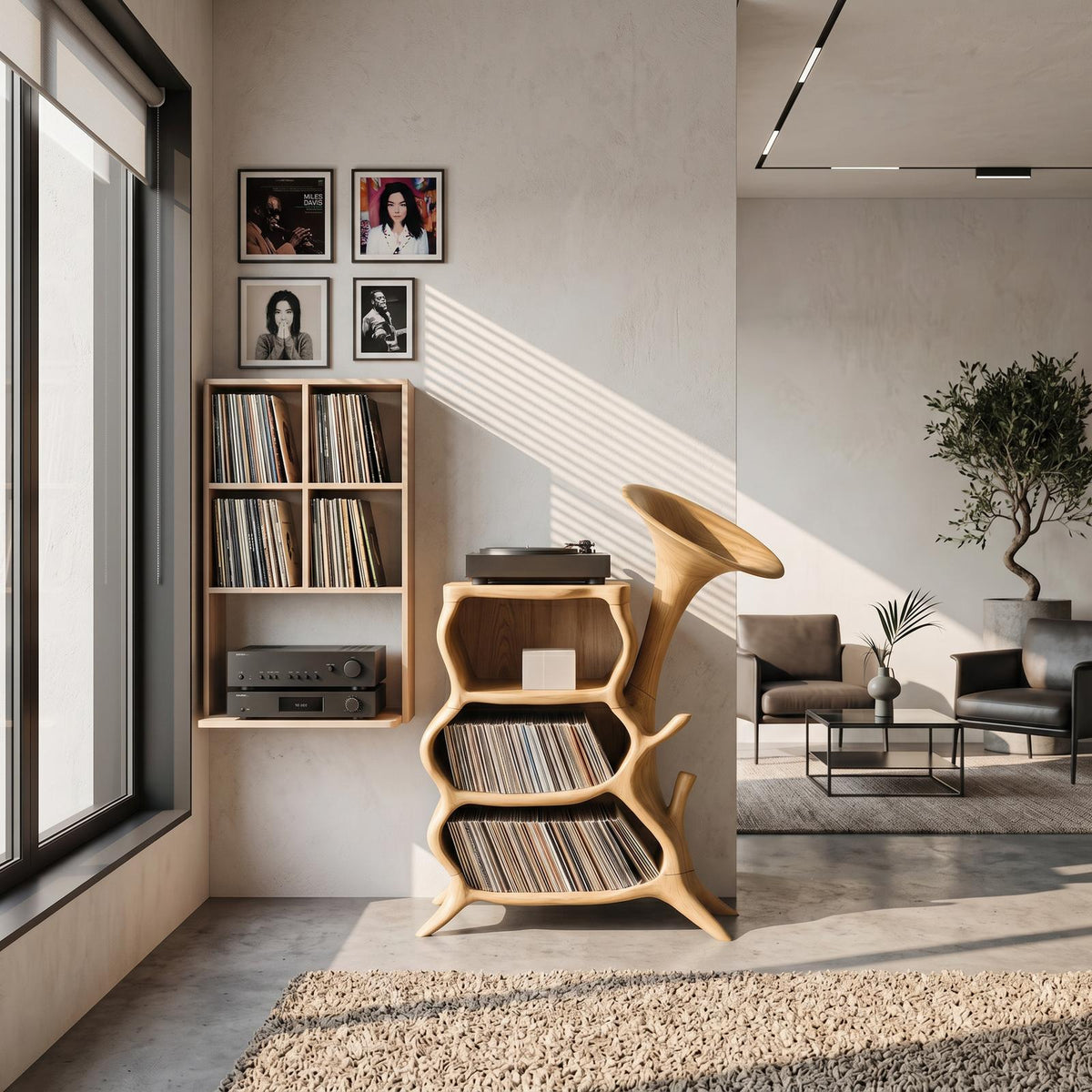 Handcrafted Wooden Media Console For Furniture Decor