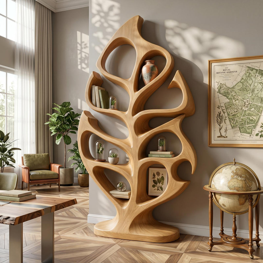 Organic Storage Bookshelf For Comfortable Reading Space