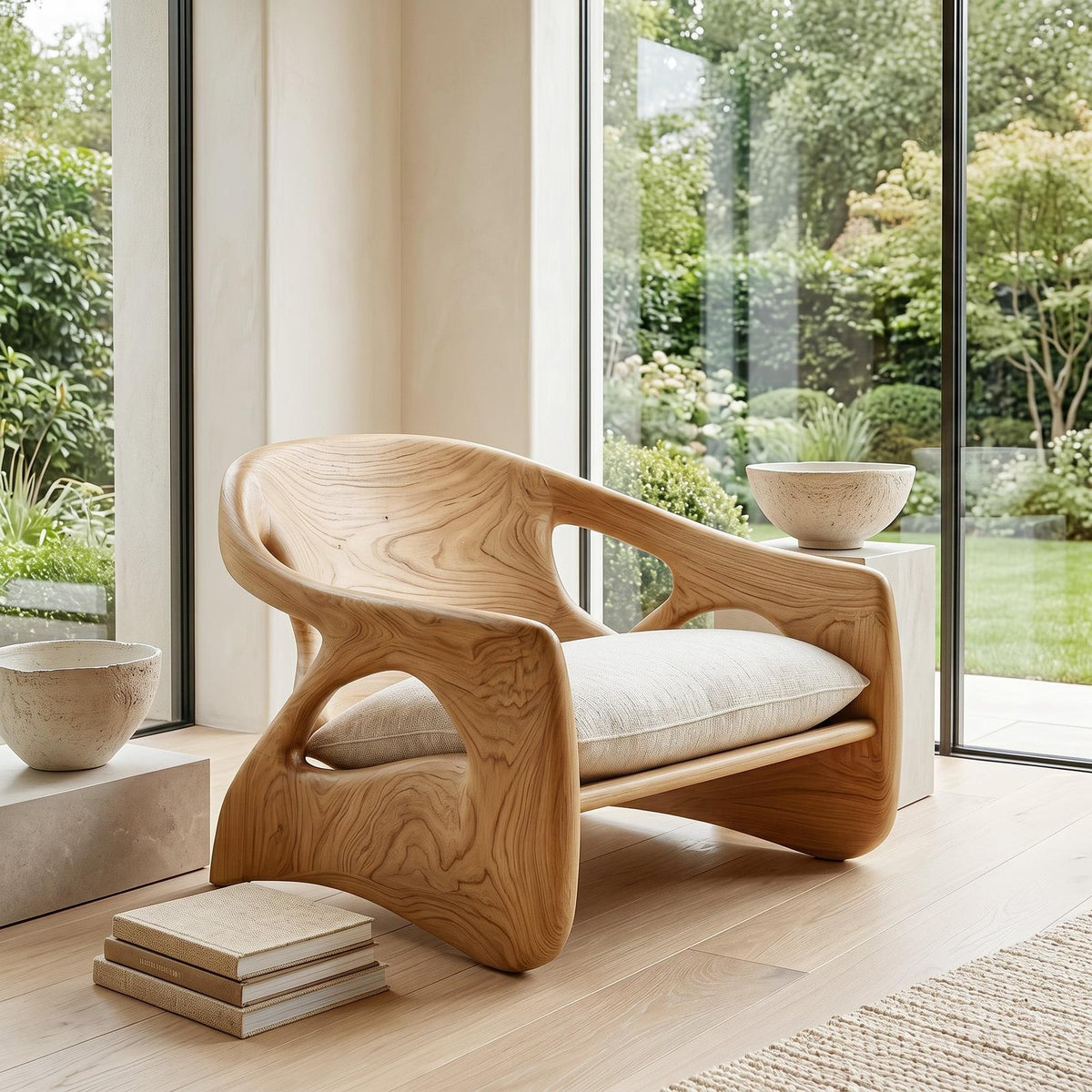 Modern Sculpture Armchair For Cozy Reading Corner