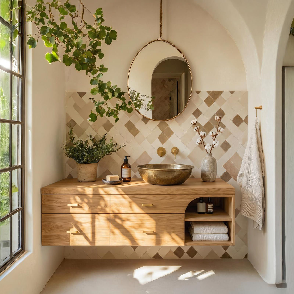 Farmhouse Bathroom Furniture With Floating Vanity SILDTTRBRV031